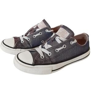 Converse Chuck Taylor All Star Ox Low Top Sneakers Kids Shimmer Purple Girl 13.5